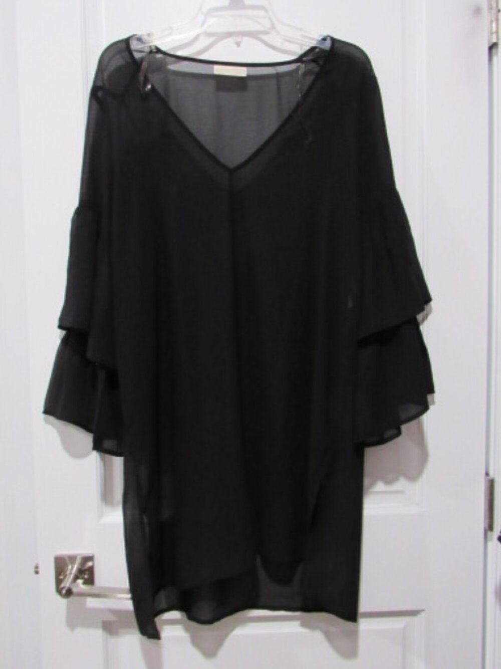 Michael Kors Sheer Black Swim Coverup Medium